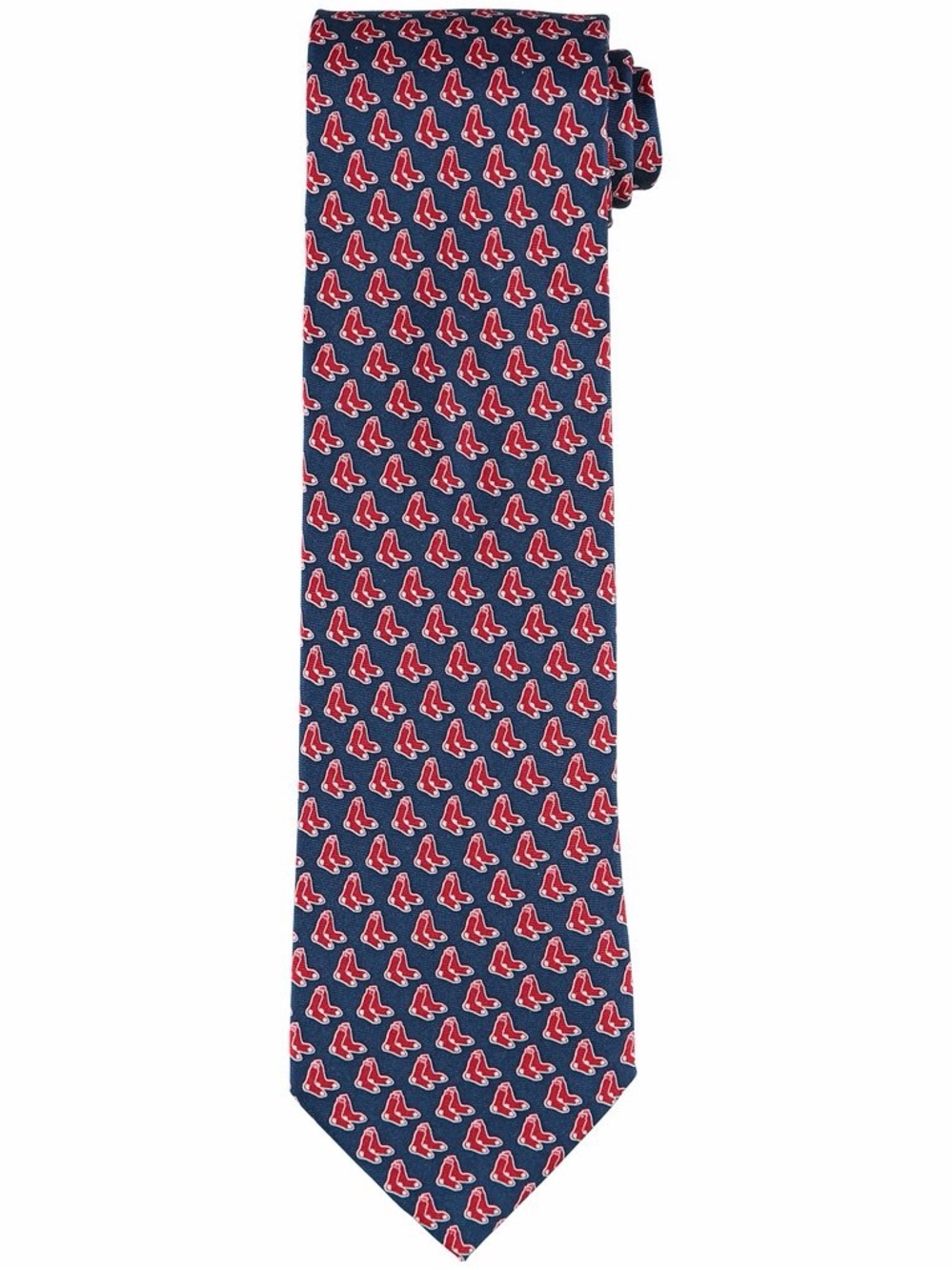 Vineyard Vines Navy Tie with Red Boston Red Sox Motif